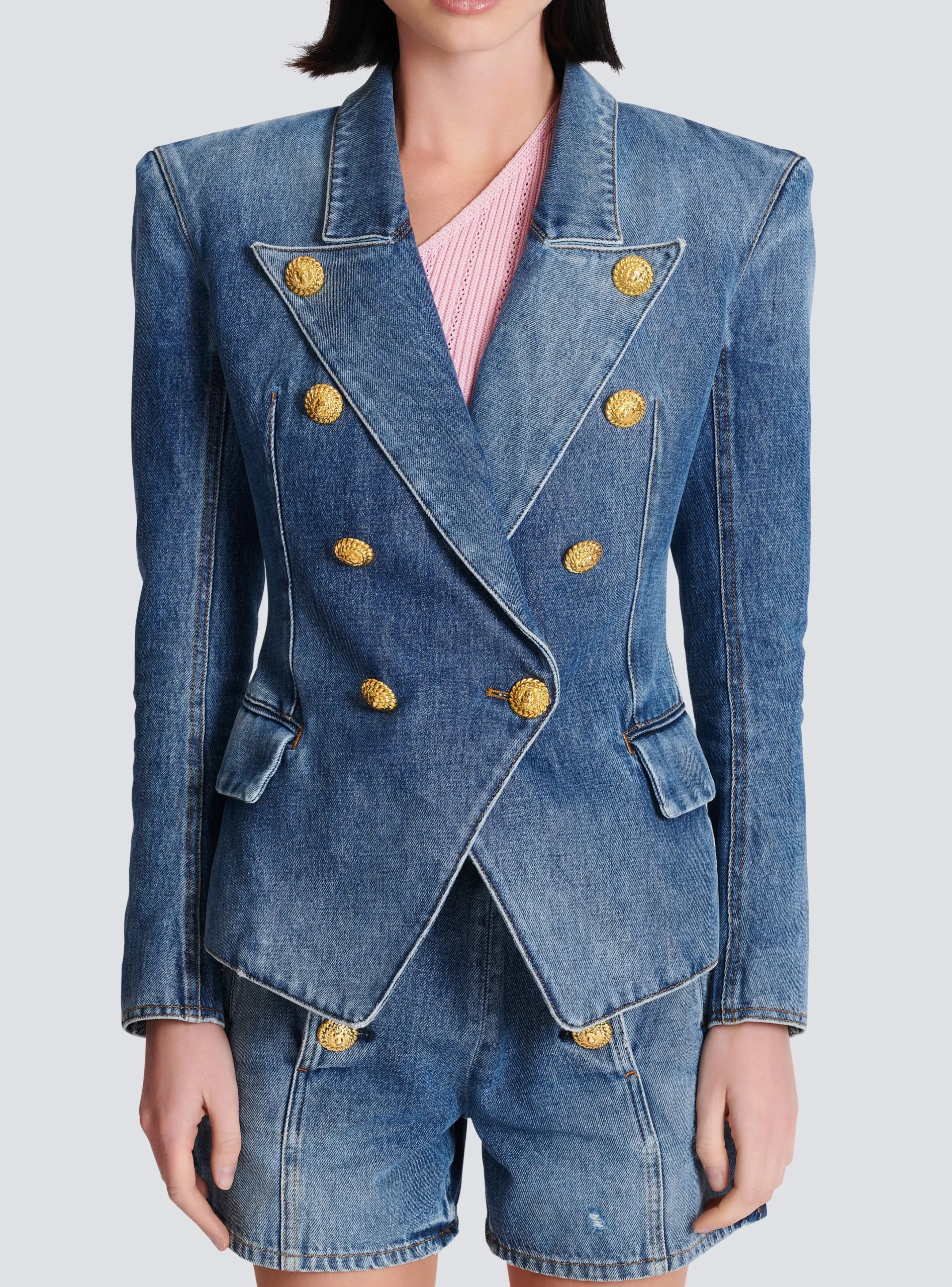 Online 8-button Denim Jacket Women Denim|Jackets And Blazers