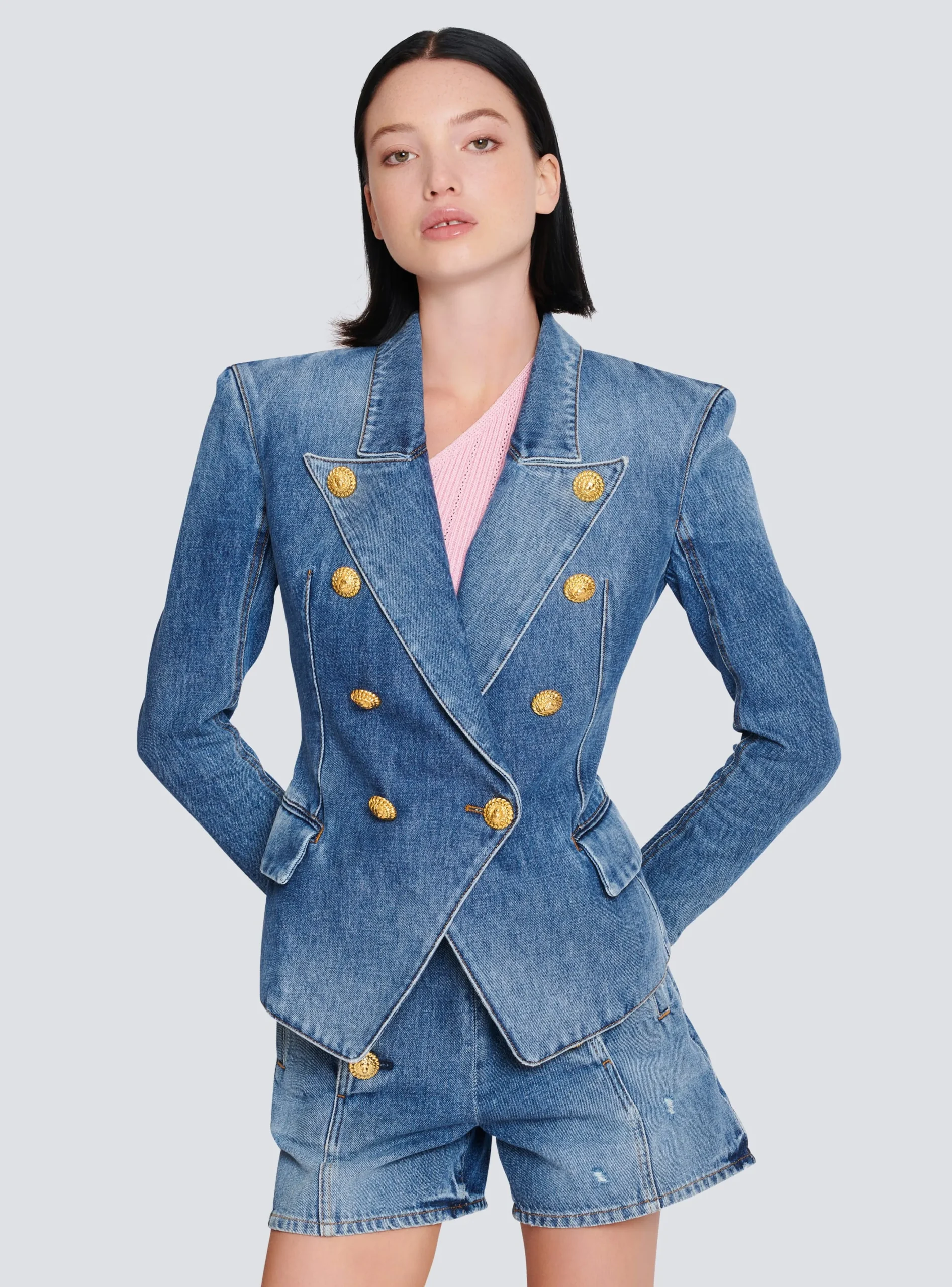 Online 8-button Denim Jacket Women Denim|Jackets And Blazers