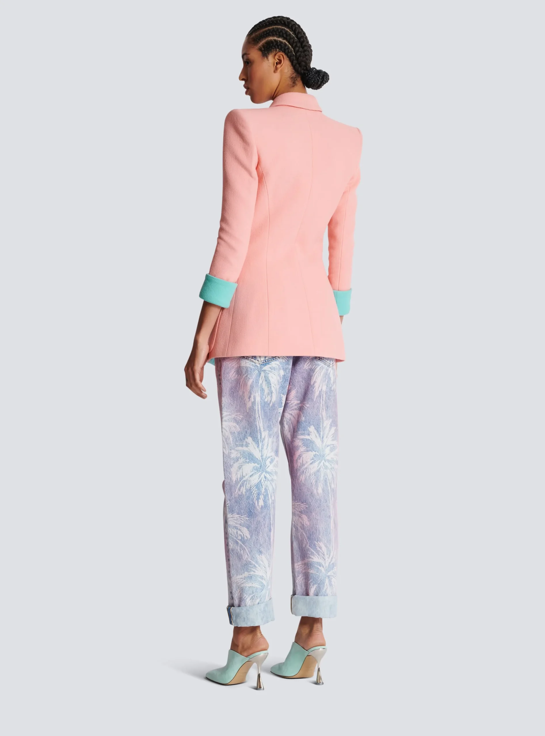 Cheap 1-button Double Crepe Two-tone Jacket Women Jackets And Blazers