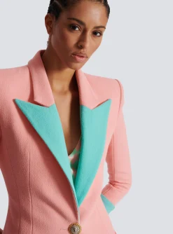 Cheap 1-button Double Crepe Two-tone Jacket Women Jackets And Blazers