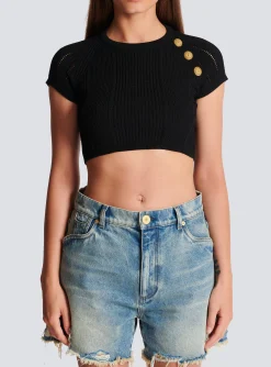 Cheap 3-button Fine Knit Top Women Knitwear|Tops And Shirts