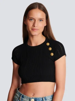 Cheap 3-button Fine Knit Top Women Knitwear|Tops And Shirts
