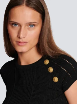 Cheap 3-button Fine Knit Top Women Knitwear|Tops And Shirts