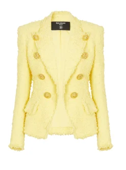 Cheap 8-button Fitted Tweed Jacket Women Jackets And Blazers