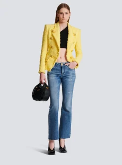 Cheap 8-button Fitted Tweed Jacket Women Jackets And Blazers