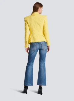 Cheap 8-button Fitted Tweed Jacket Women Jackets And Blazers