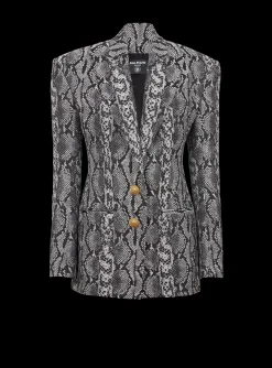 Sale 2-button Jacquard Snakeskin Jacket Women Jackets And Blazers