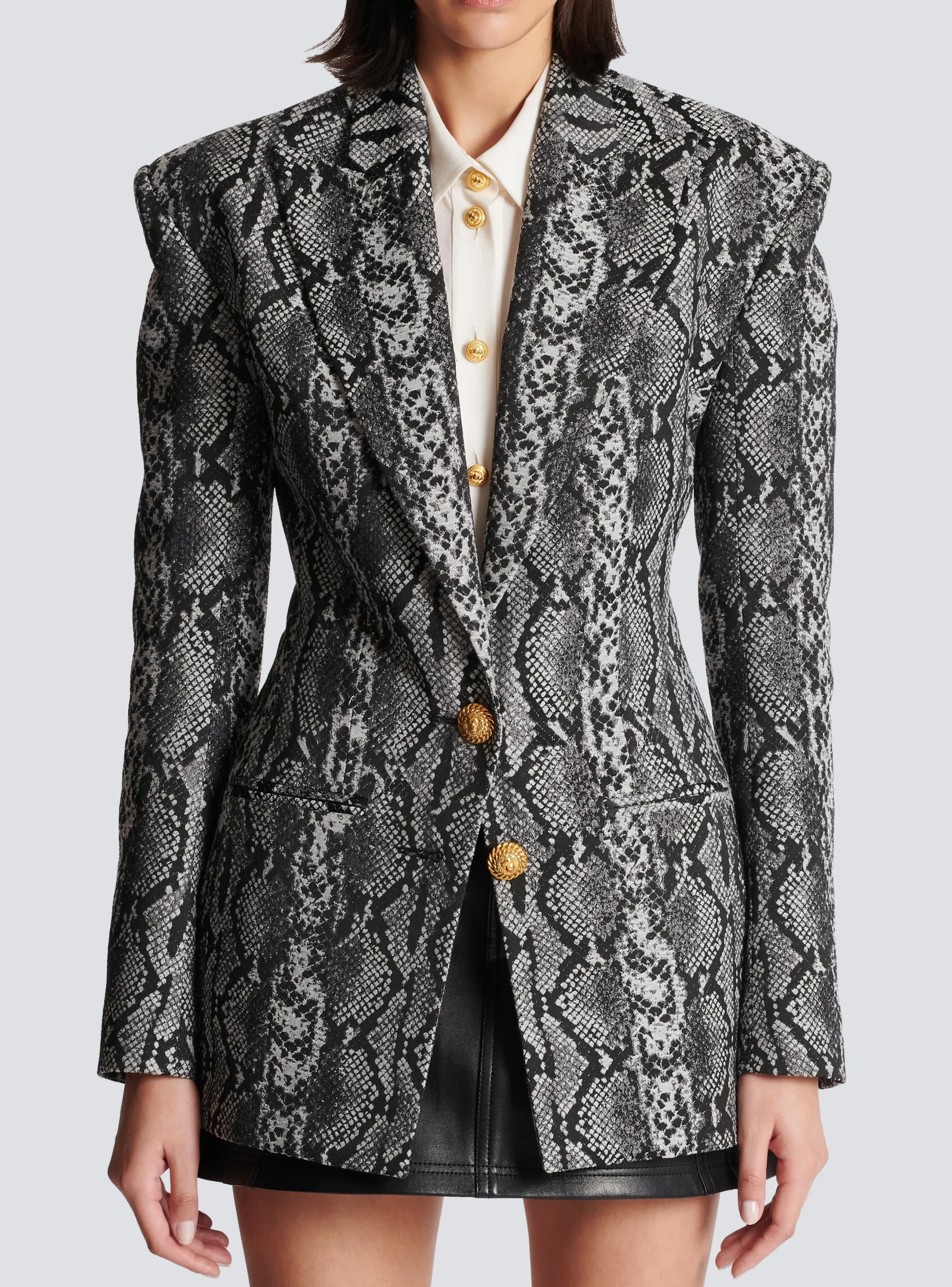 Sale 2-button Jacquard Snakeskin Jacket Women Jackets And Blazers