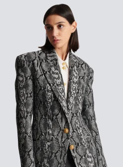 Sale 2-button Jacquard Snakeskin Jacket Women Jackets And Blazers