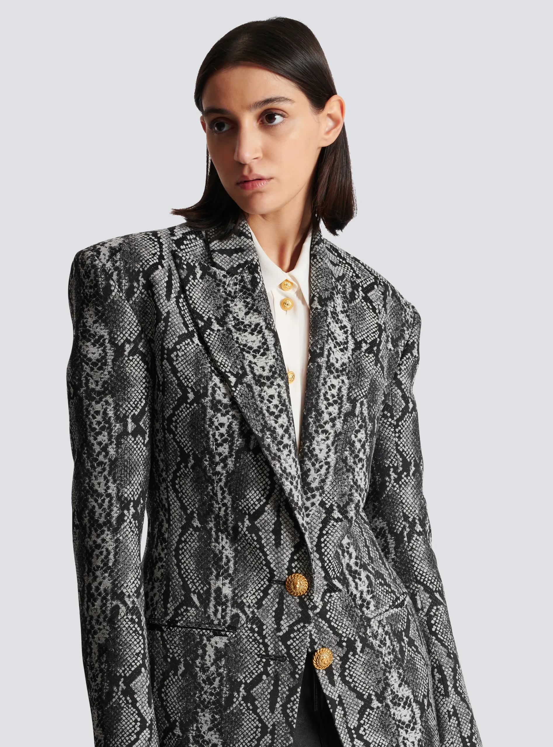 Sale 2-button Jacquard Snakeskin Jacket Women Jackets And Blazers