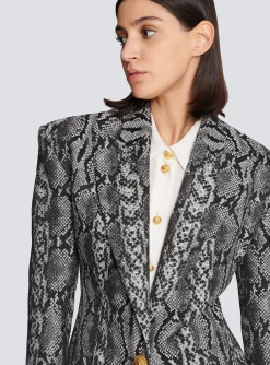 Sale 2-button Jacquard Snakeskin Jacket Women Jackets And Blazers