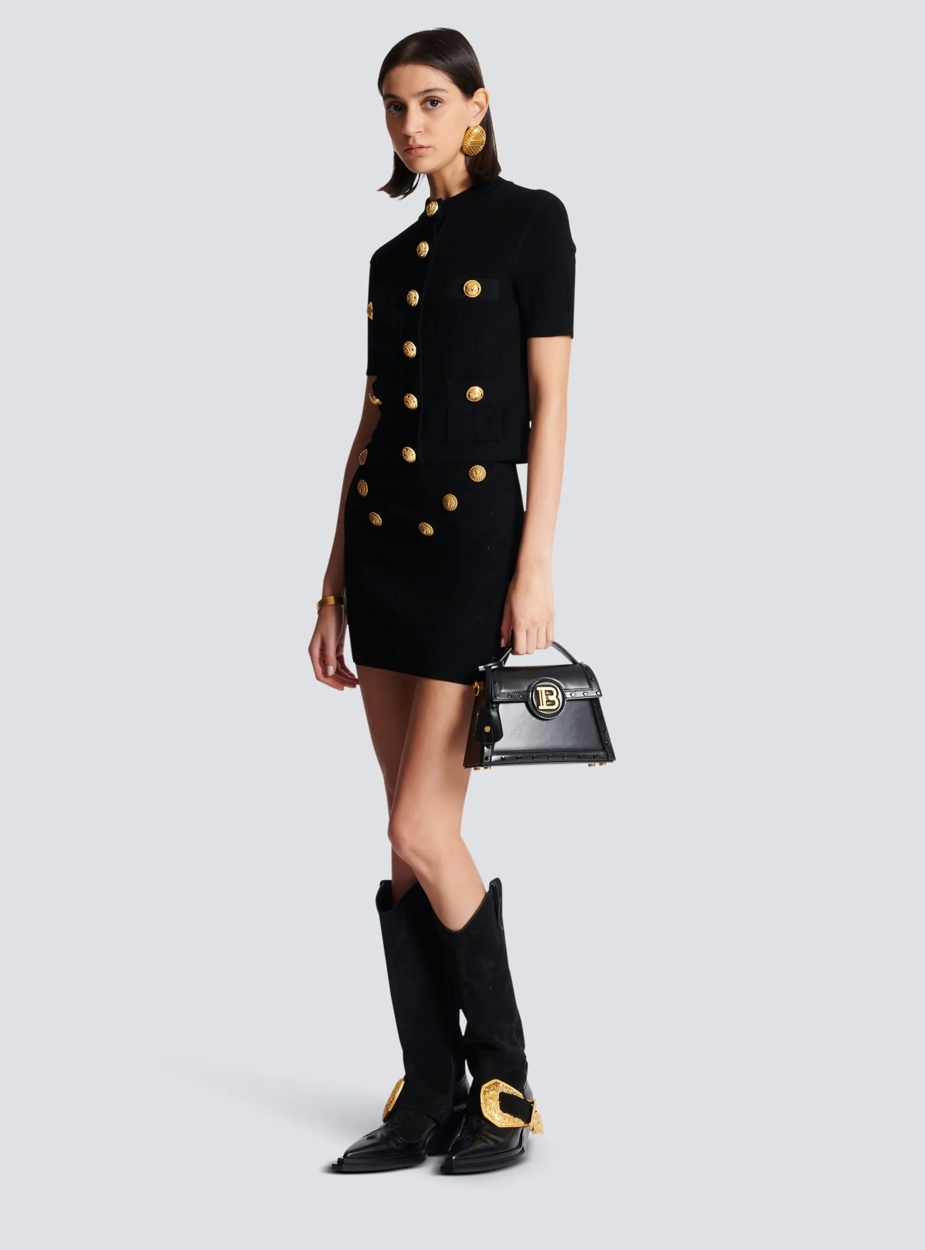 Hot 6-button Knit Skirt Women Skirts|Knitwear