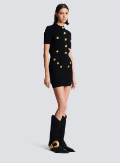 Hot 6-button Knit Skirt Women Skirts|Knitwear