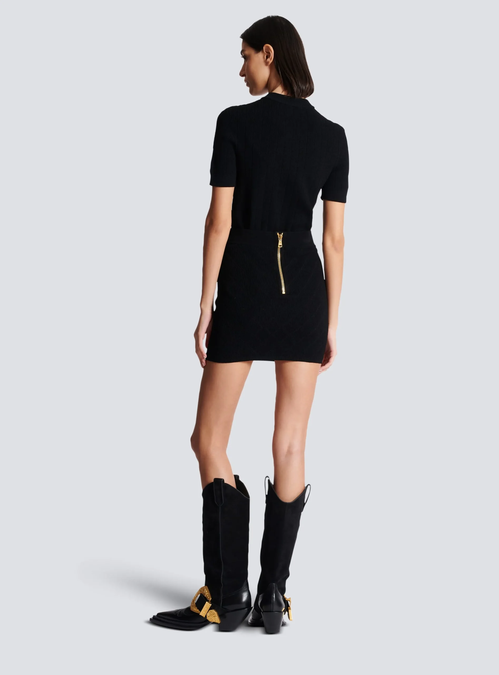 Hot 6-button Knit Skirt Women Skirts|Knitwear