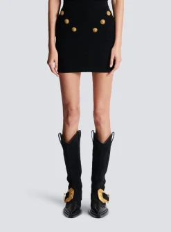 Hot 6-button Knit Skirt Women Skirts|Knitwear