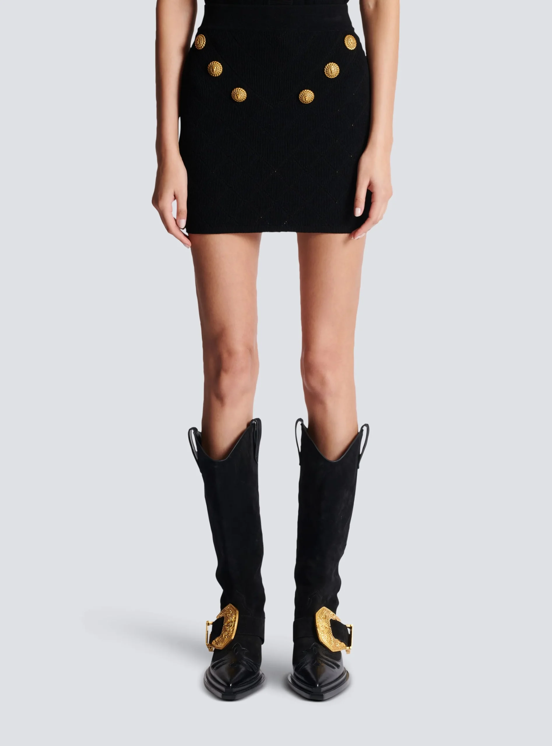 Hot 6-button Knit Skirt Women Skirts|Knitwear