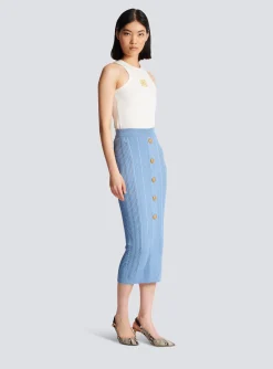 Hot 5-button Knit Skirt Women Skirts|Knitwear