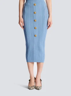 Hot 5-button Knit Skirt Women Skirts|Knitwear