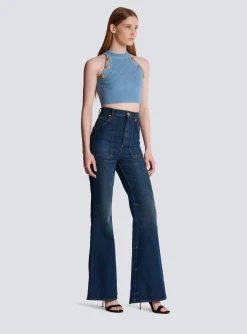 Cheap 6-button Knit Tank Top Women Knitwear|Tops And Shirts