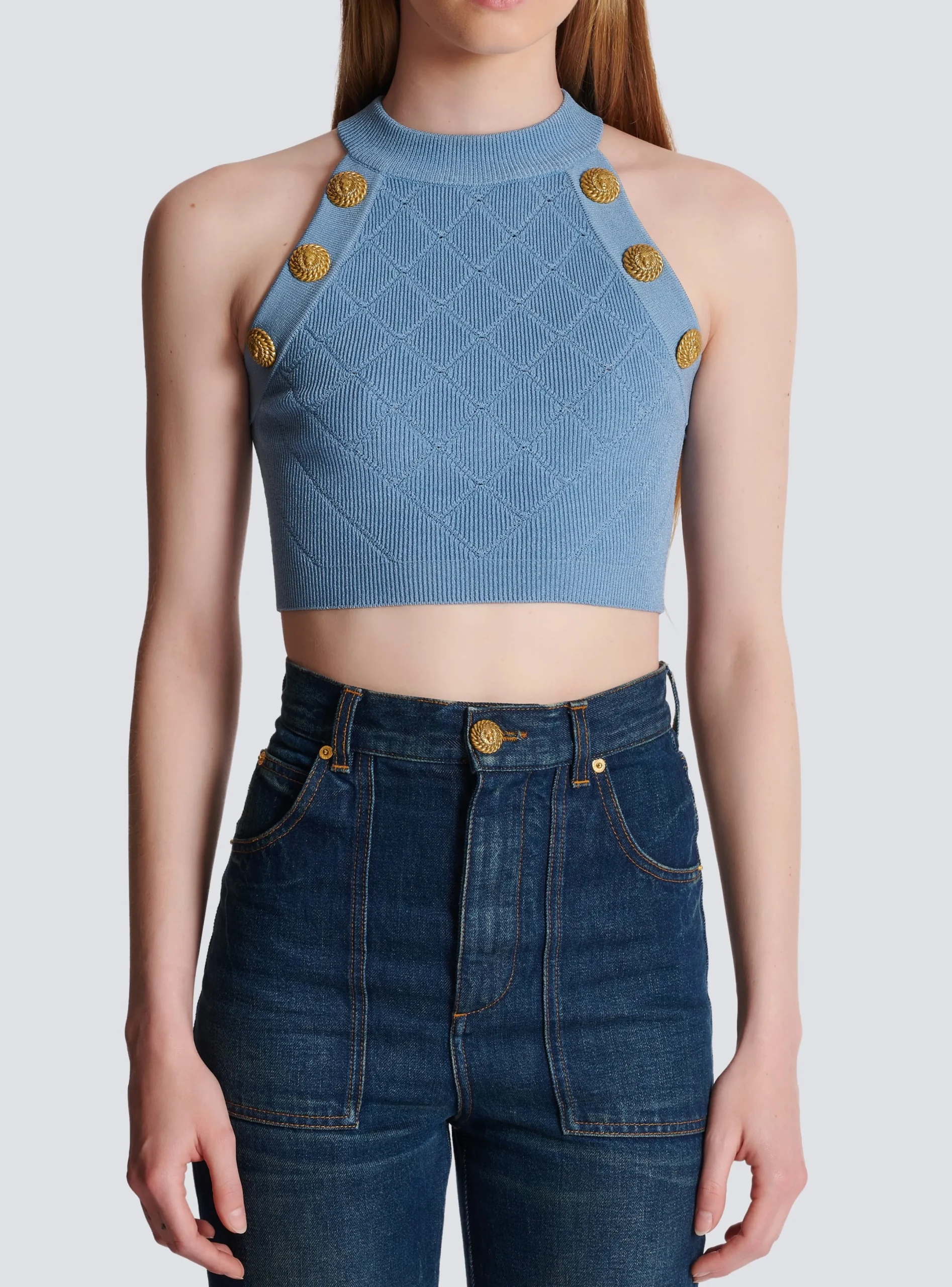 Cheap 6-button Knit Tank Top Women Knitwear|Tops And Shirts