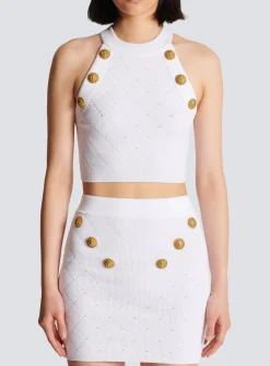 Shop 6-button Knit Tank Top Women Knitwear|Tops And Shirts