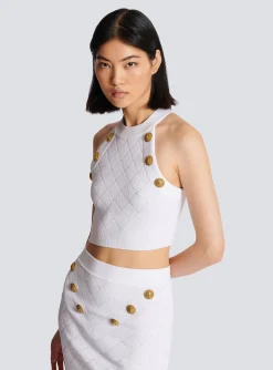 Shop 6-button Knit Tank Top Women Knitwear|Tops And Shirts