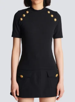 Flash Sale 6-button Knit T-shirt Women Knitwear|Tops And Shirts