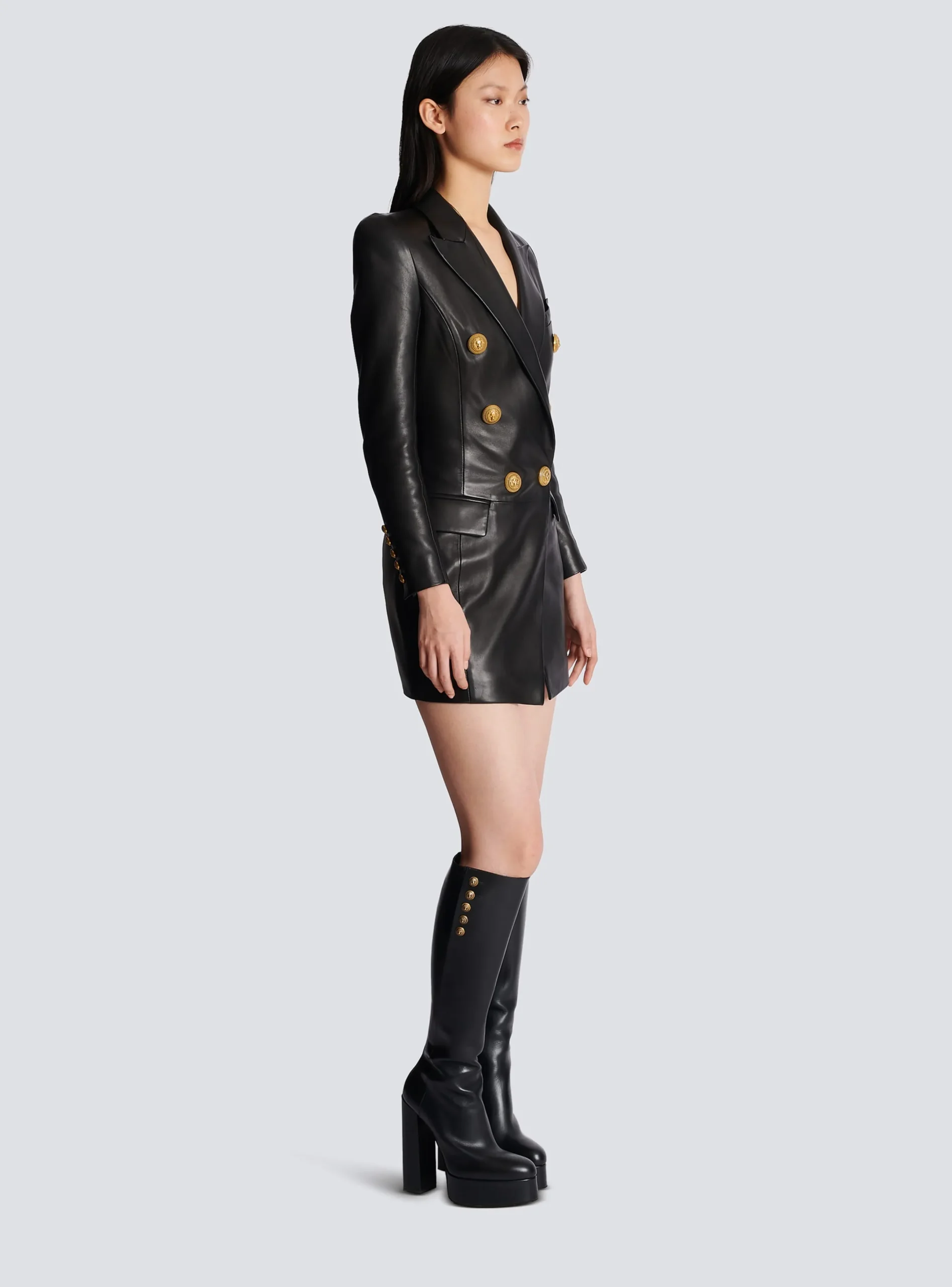Cheap 6-button Leather Dress Women Dresses