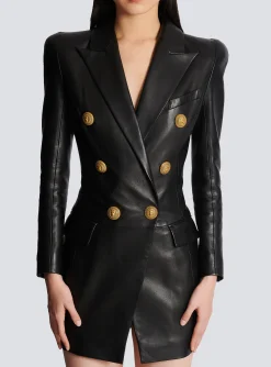 Cheap 6-button Leather Dress Women Dresses
