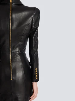 Cheap 6-button Leather Dress Women Dresses