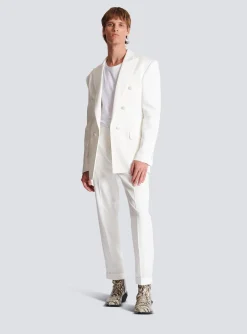 Hot 6-button Monogram Satin Jacket Jackets And Blazers