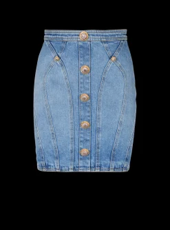 Online Buttoned Denim Skirt Women Skirts