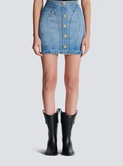 Online Buttoned Denim Skirt Women Skirts