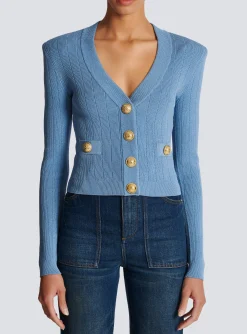 Discount Buttoned Knit Cardigan Women Knitwear
