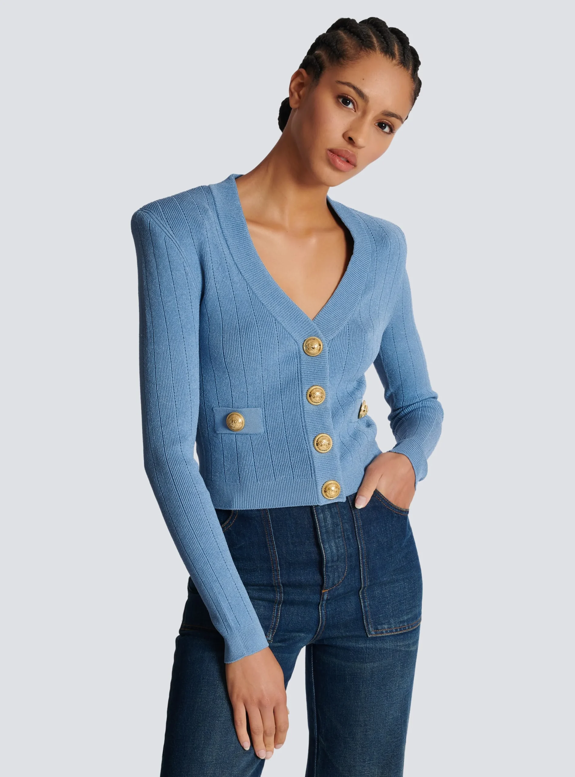 Discount Buttoned Knit Cardigan Women Knitwear