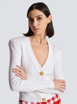 Shop Buttoned Knit Cardigan Women Knitwear