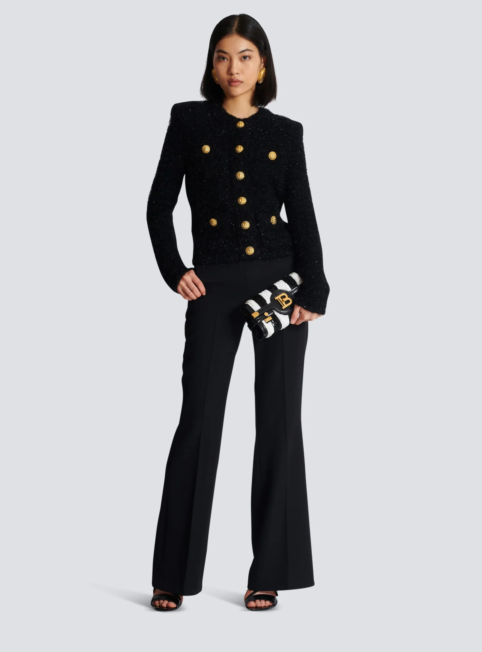 Store Buttons Tweed Jacket Women Jackets And Blazers