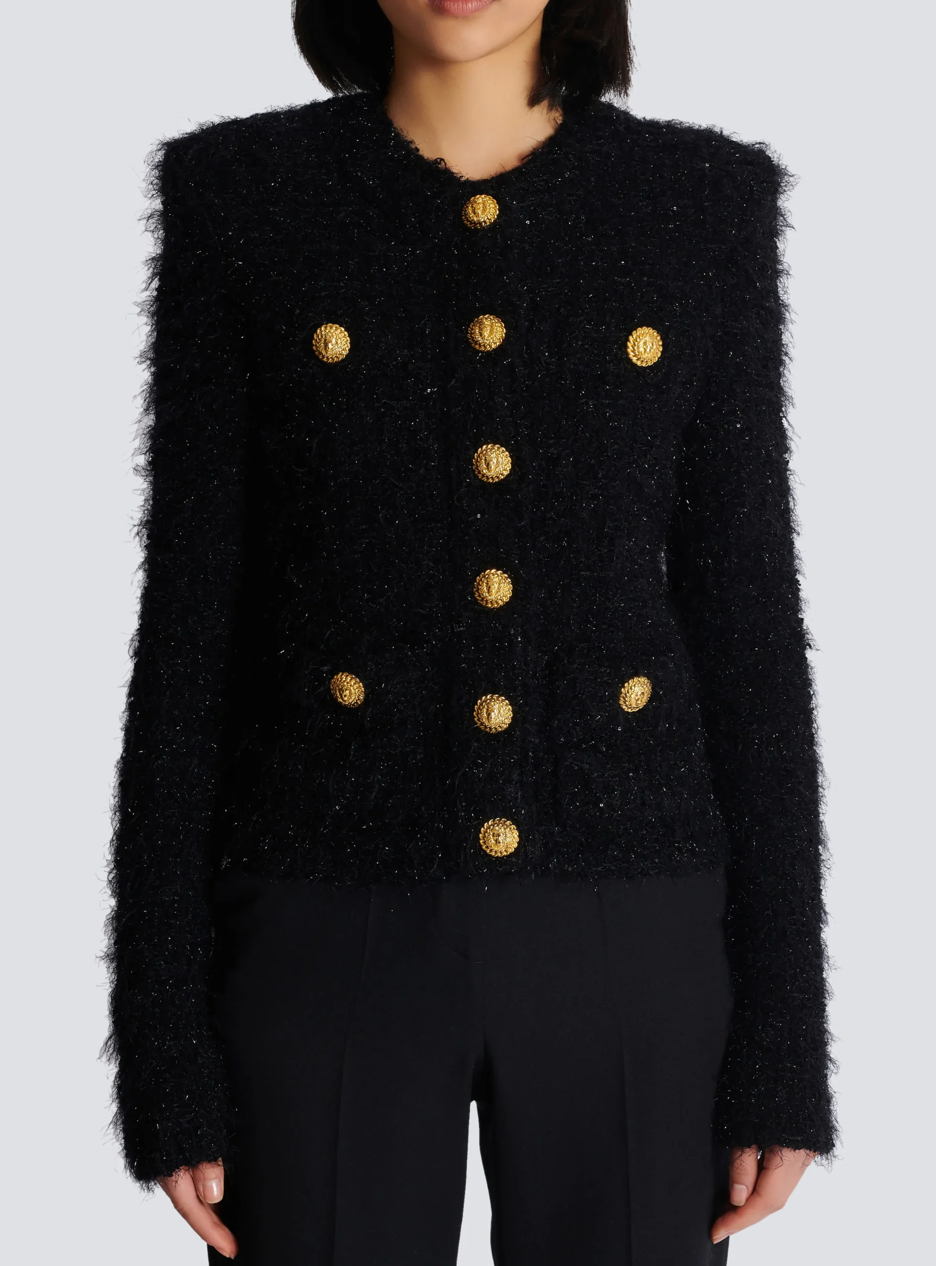 Store Buttons Tweed Jacket Women Jackets And Blazers