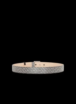 Cheap Calfskin PB Belt Embossed With The PB Labyrinth Monogram Belts