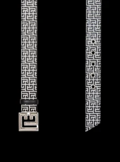 Cheap Calfskin PB Belt Embossed With The PB Labyrinth Monogram Belts