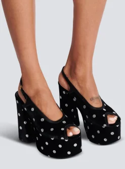 Cheap Cam Sandals In Velvet With Polka Dots Women High Heels & Pumps