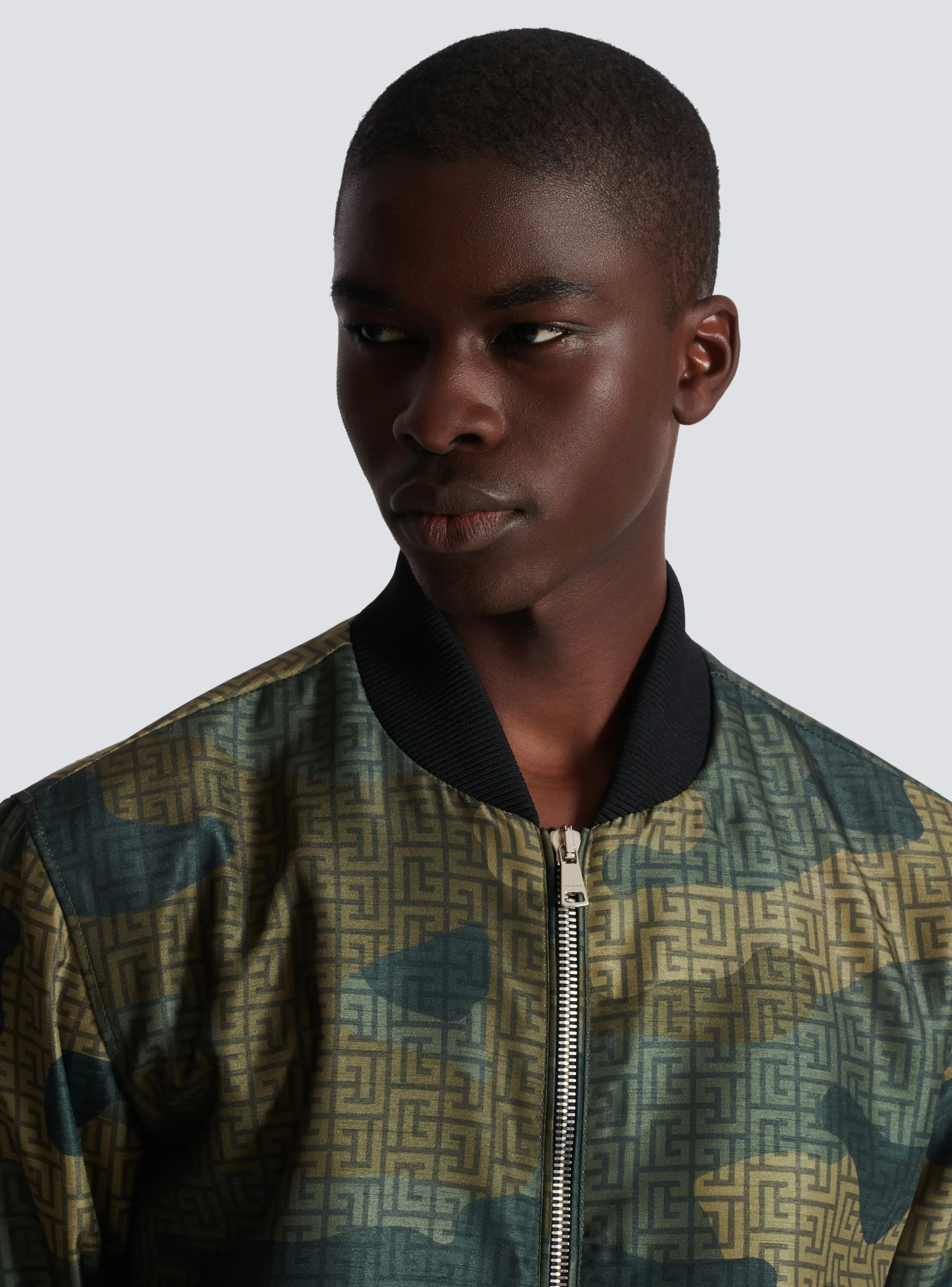 Fashion Camouflage Monogrammed Shantung Bomber Jacket Outerwear