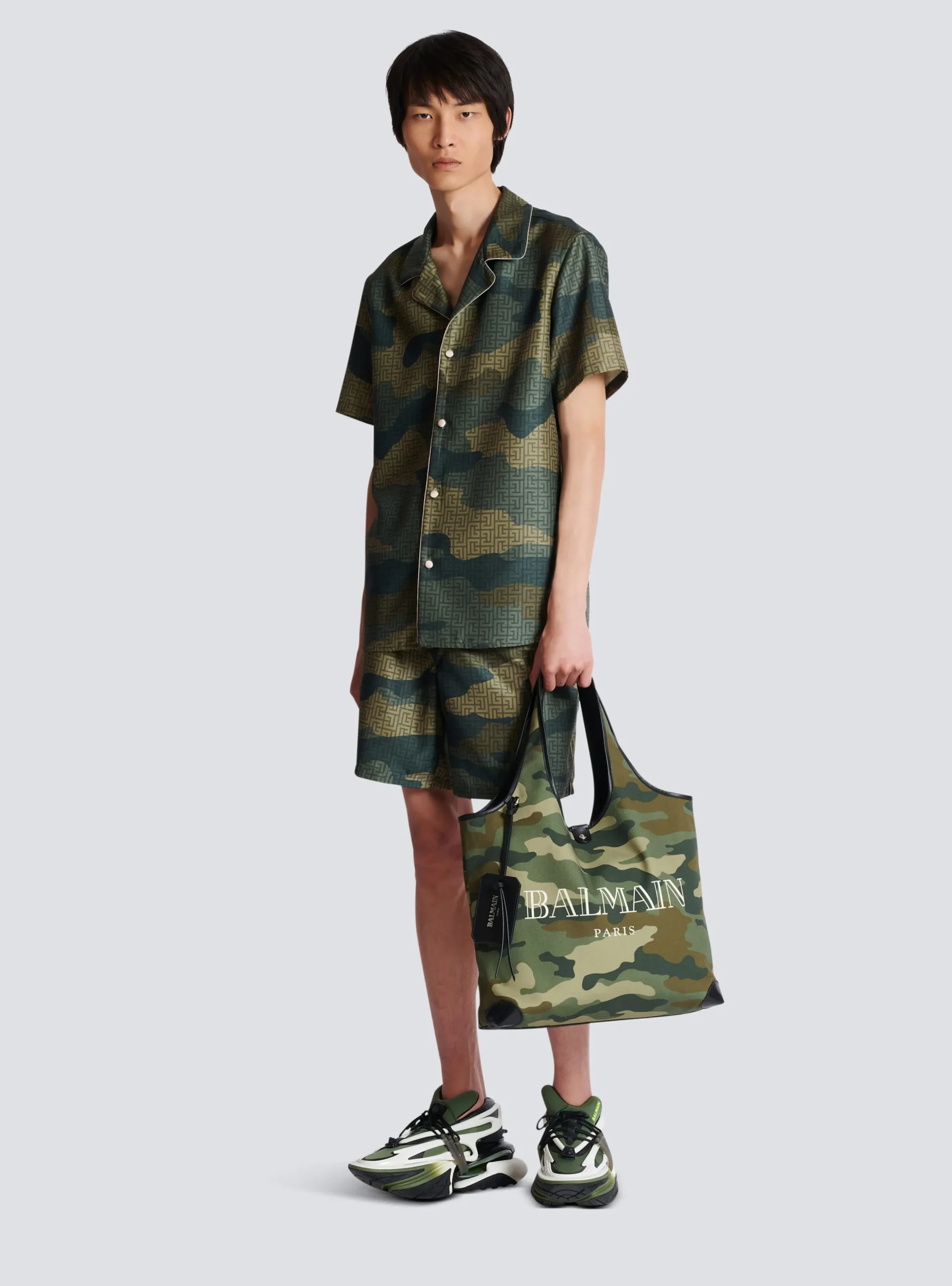 Cheap Camouflage Monogrammed Shantung Short-sleeved Shirt Shirts And Polos