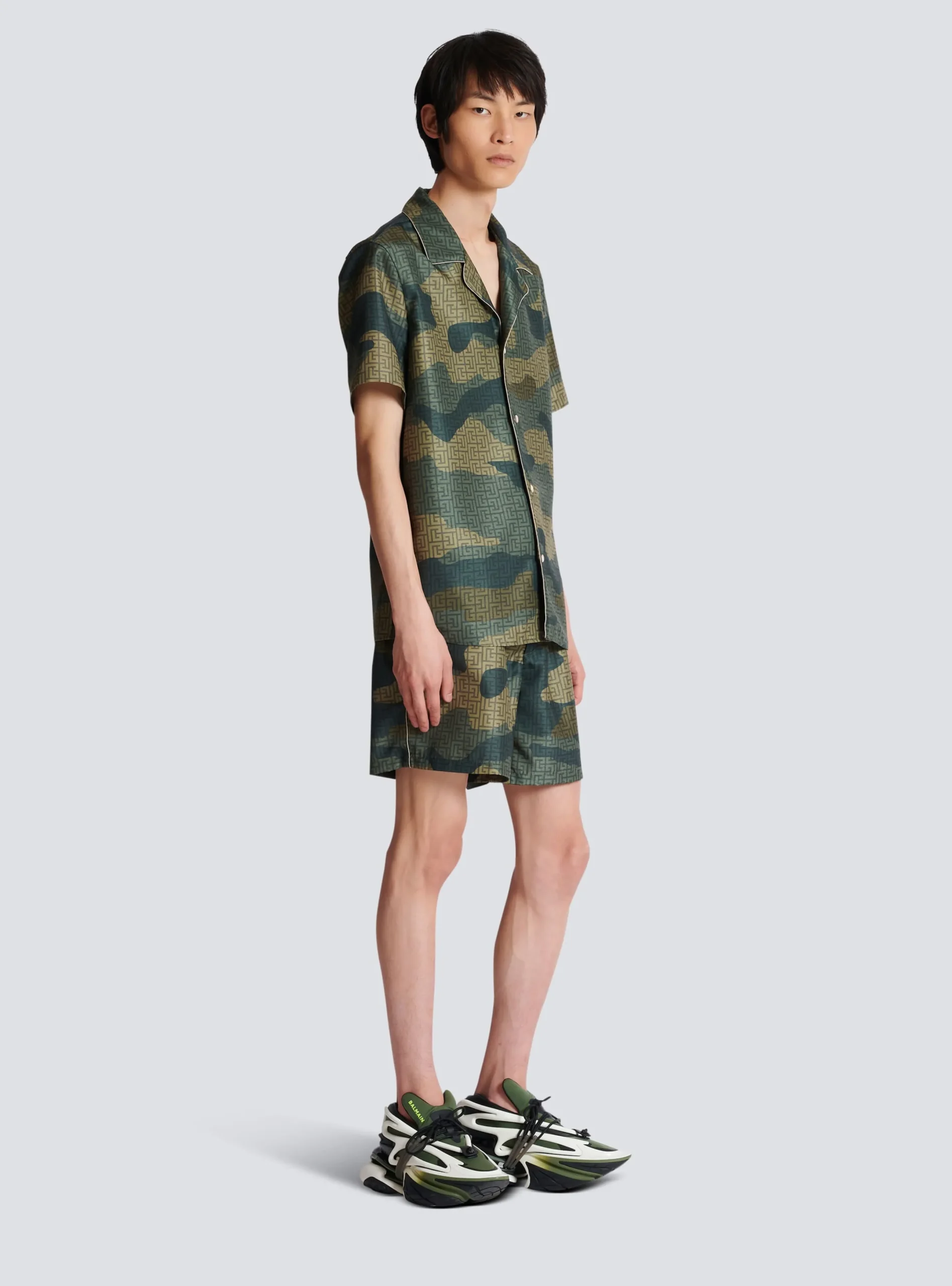 Cheap Camouflage Monogrammed Shantung Short-sleeved Shirt Shirts And Polos