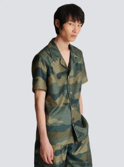 Cheap Camouflage Monogrammed Shantung Short-sleeved Shirt Shirts And Polos