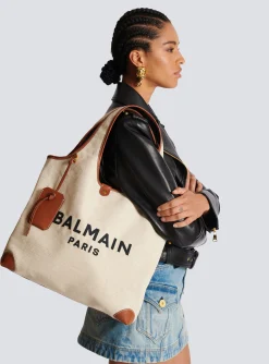 Best Canvas And Leather B-army Grocery Bag Women Tote Bags|Shoulder Bags