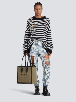 Online Canvas B-Army 42 Tote With Leather Panels Women Tote Bags|Shoulder Bags