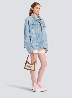 Shop Canvas B-Army Handbag With Leather Panels Women Shoulder Bags|Handbags