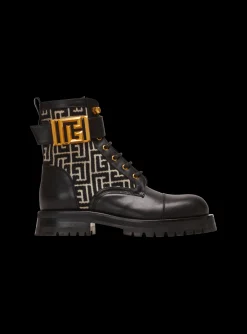 Cheap Charlie Monogram Jacquard And Leather Ranger Boots Women Boots