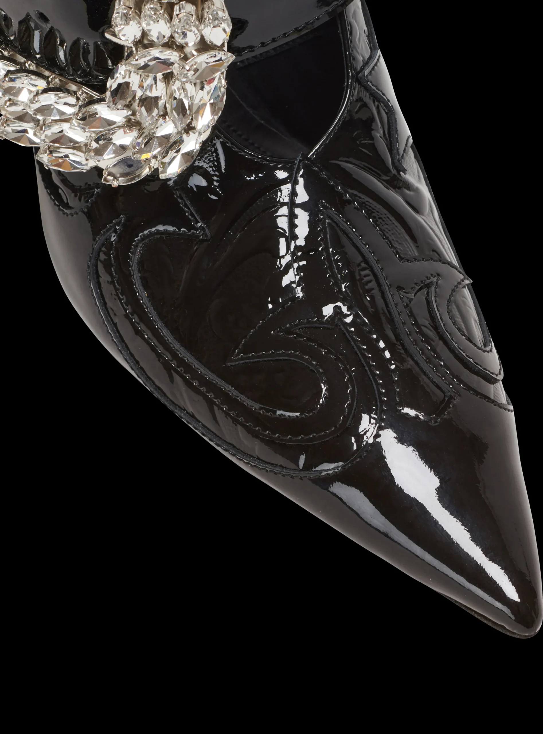 Shop Clara Western Patchwork Patent Leather Pumps Women High Heels & Pumps